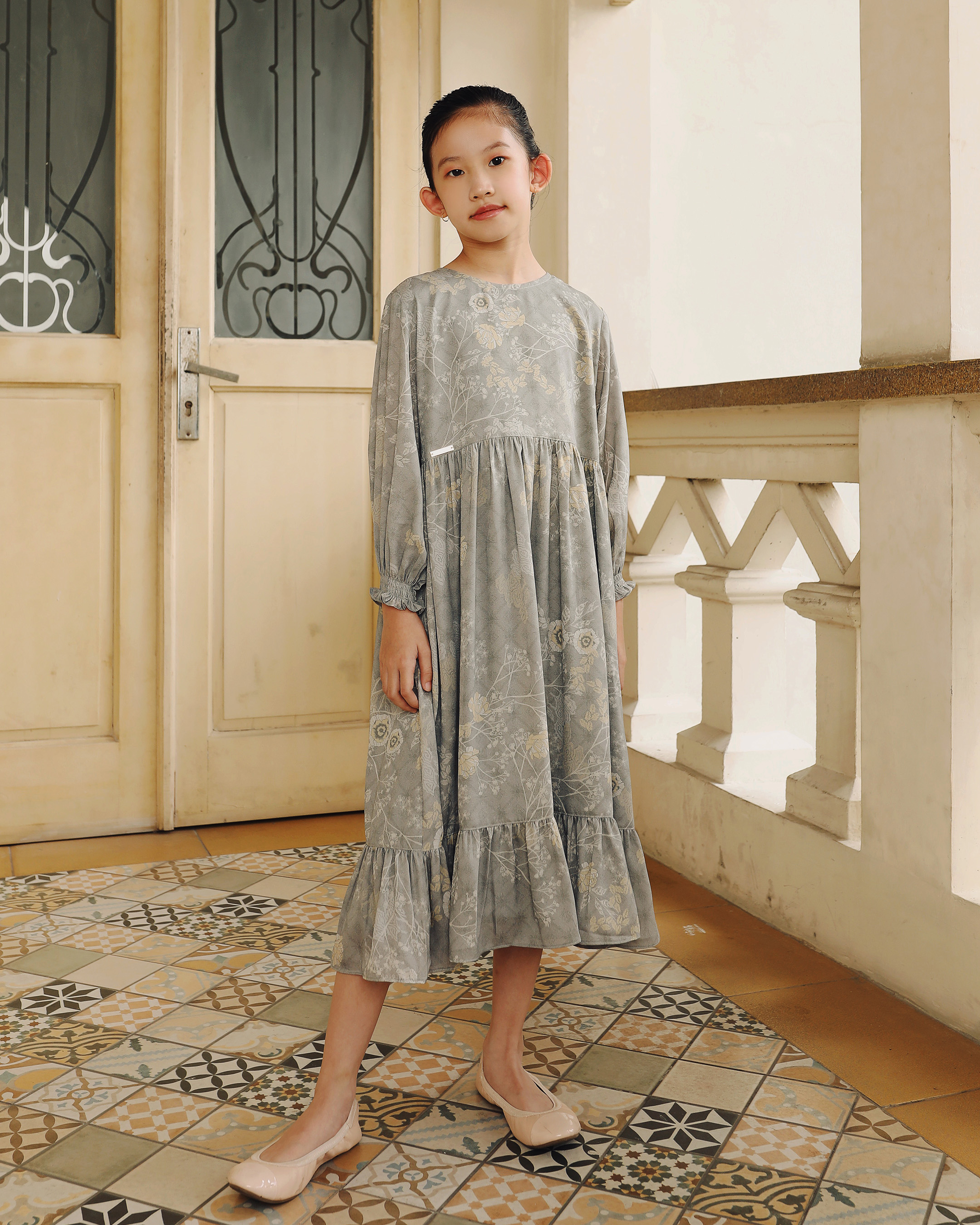 KESHWARI DRESS ANAK - GREY