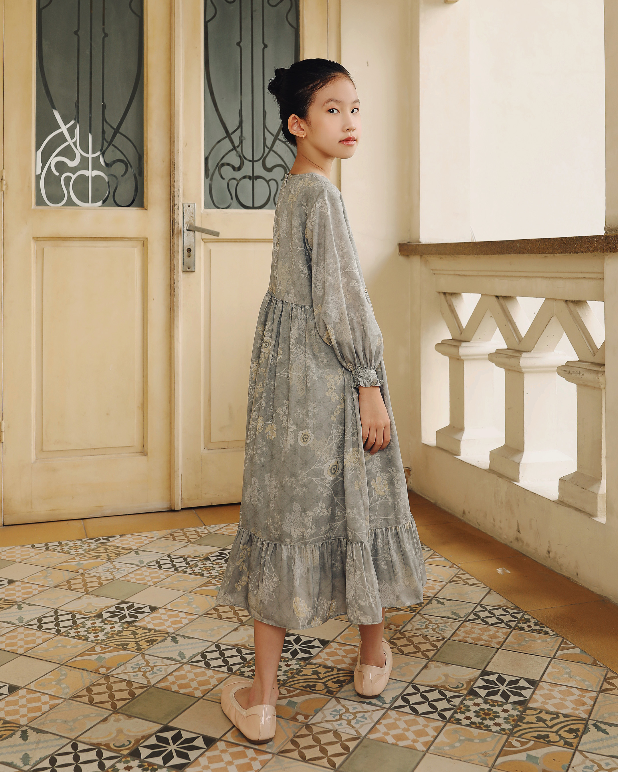 KESHWARI DRESS ANAK - GREY