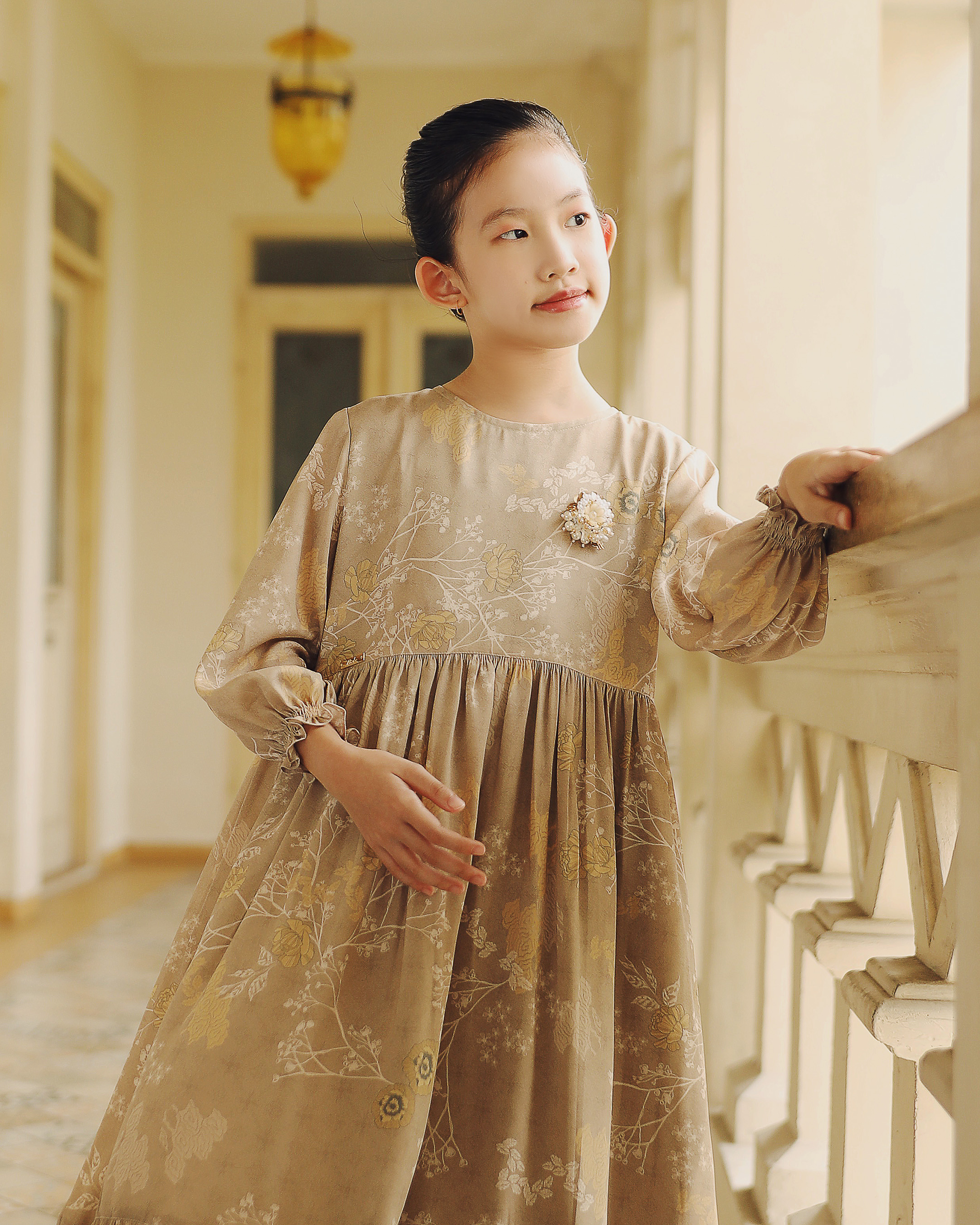 KESHWARI DRESS ANAK - PEANUT BUTTER