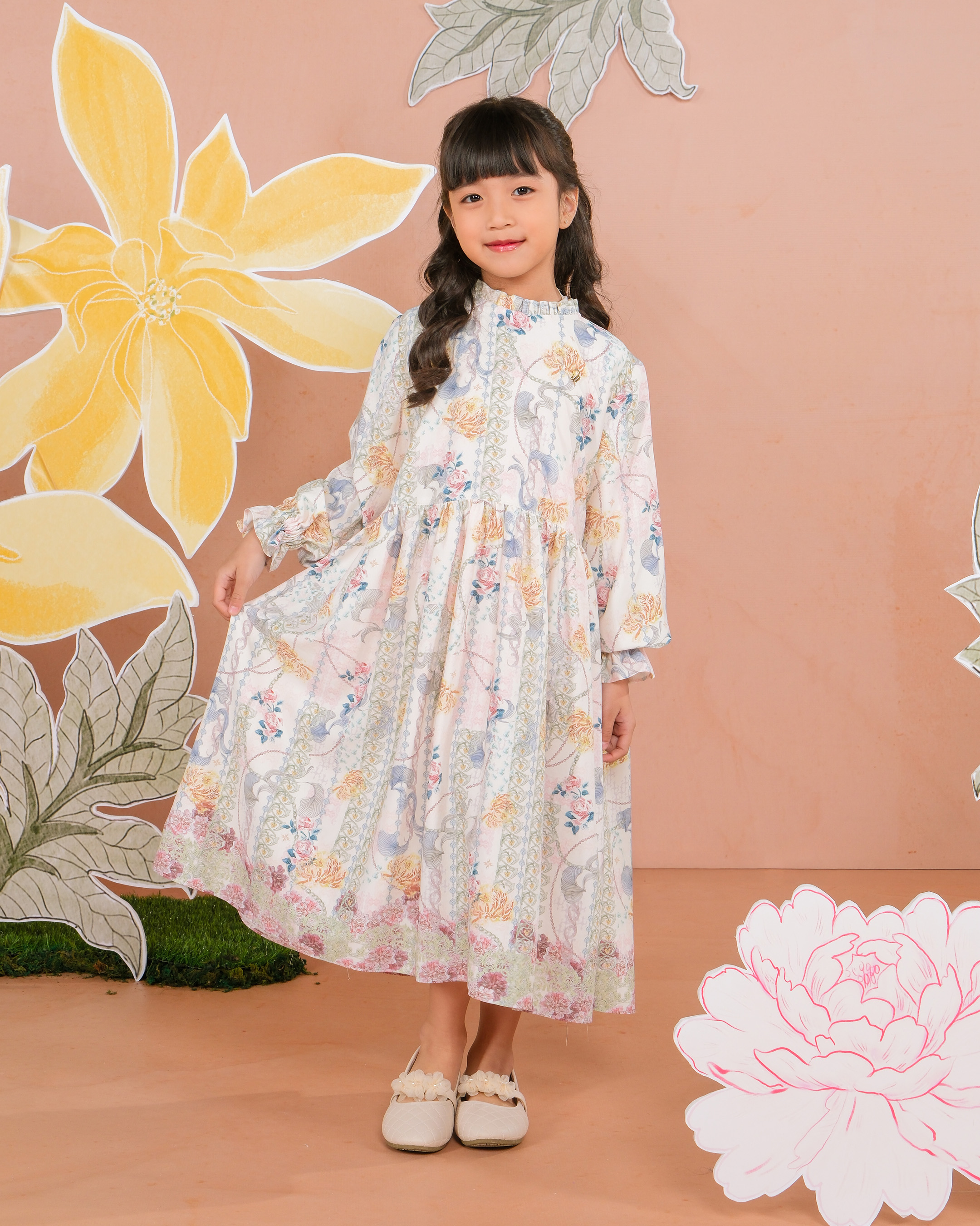MINARA DRESS ANAK - CARAMEL