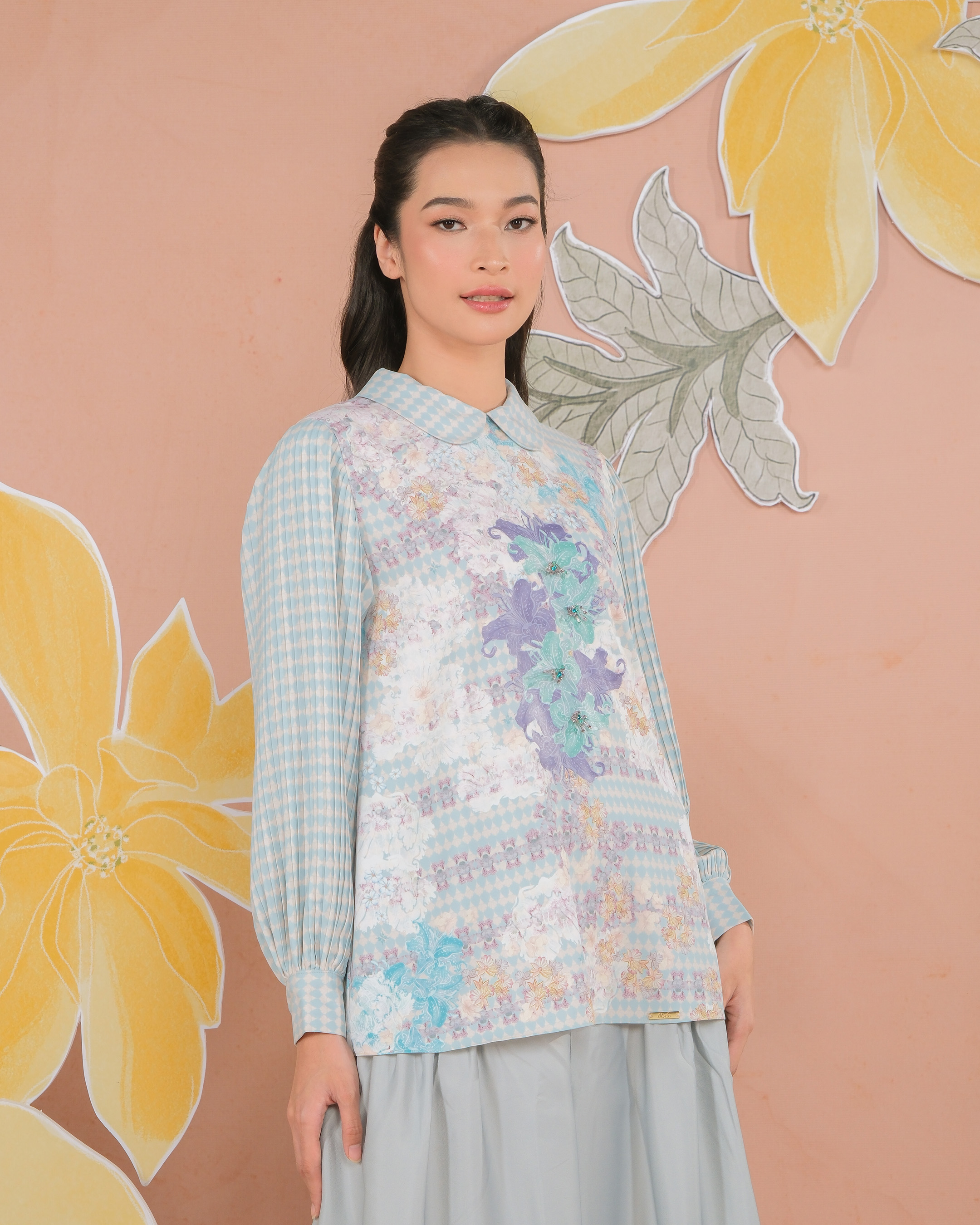 NALINI BLOUSE - TURQUOISE