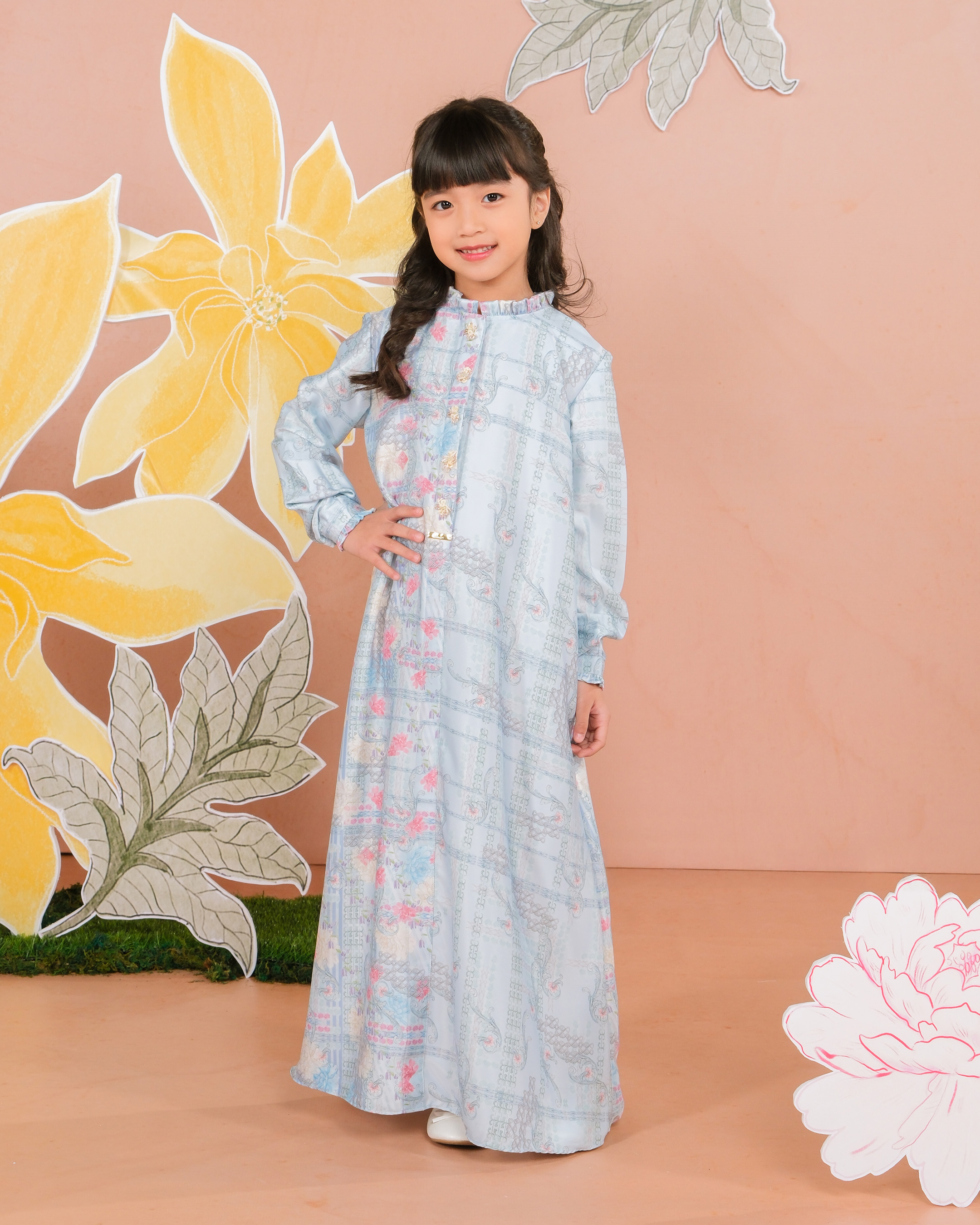 NAYYALA DRESS ANAK - BLUE