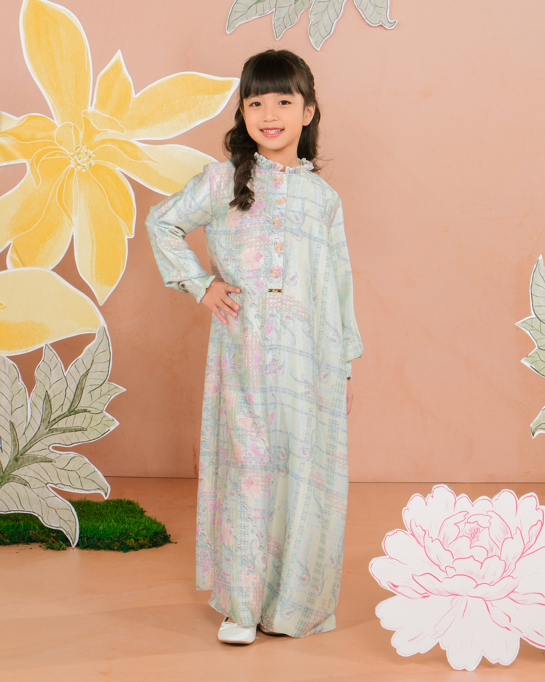 NAYYALA DRESS ANAK - GREEN