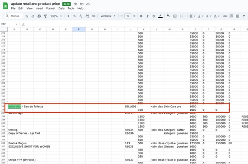 Image of screenshot excel yuuu