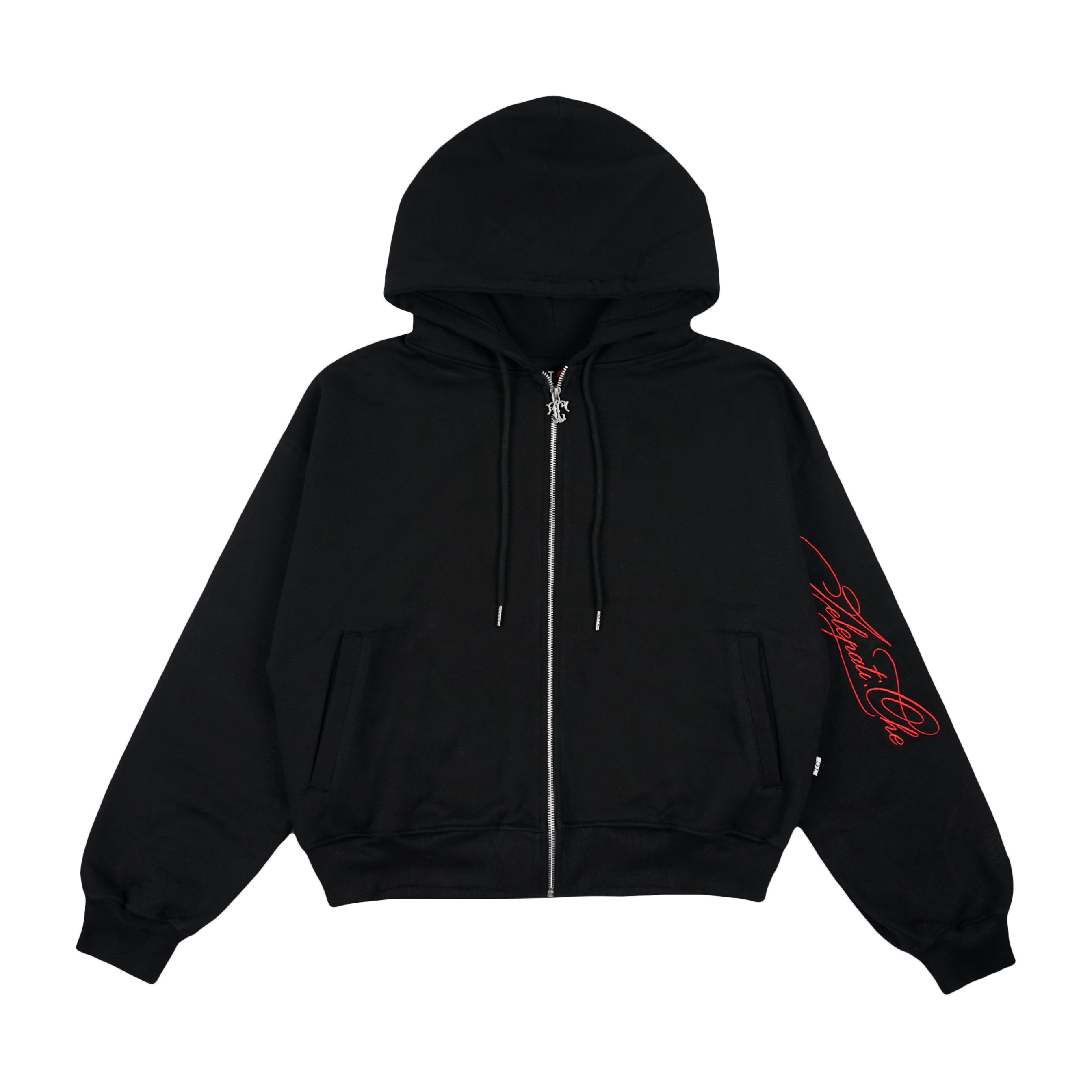 ZIP HOODIE ANGLE KISS MARK BLACK