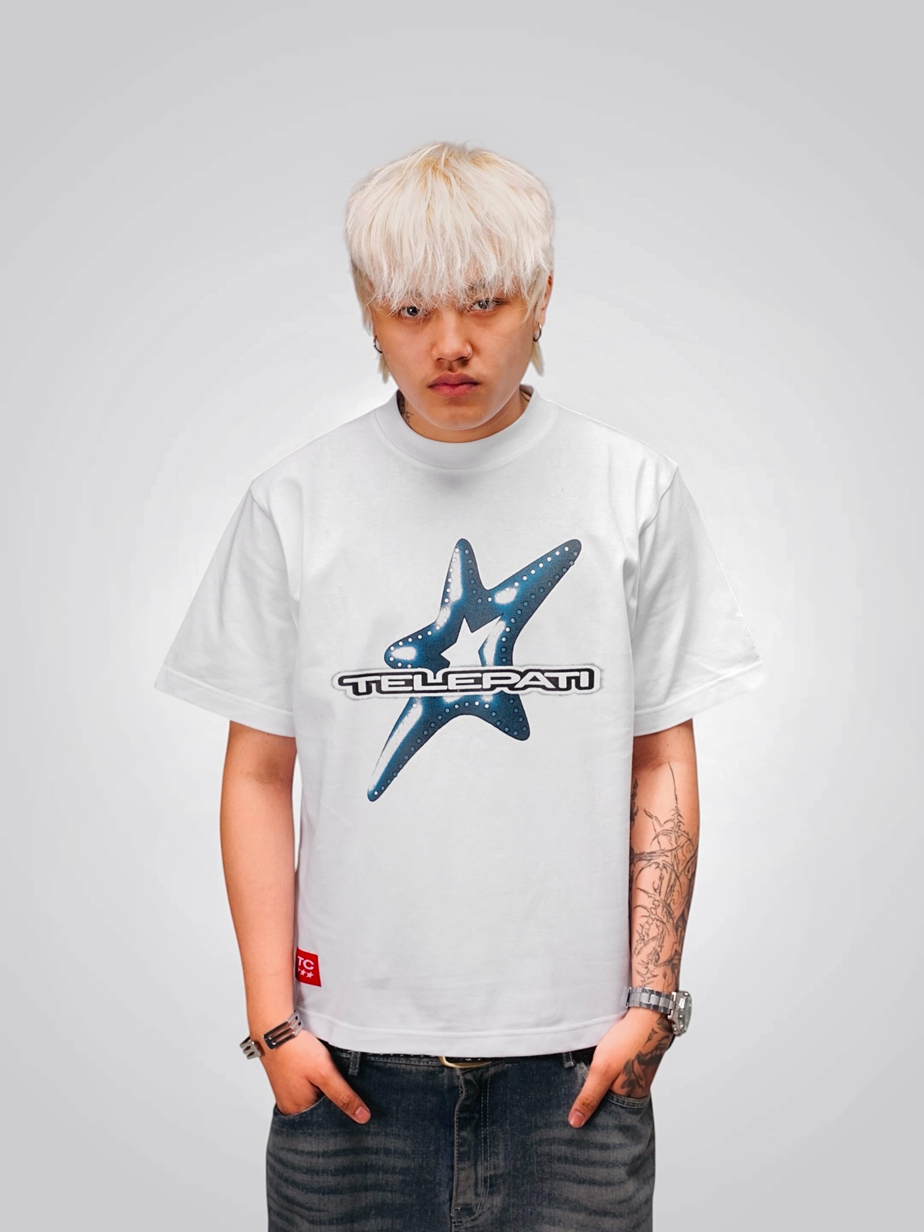 TSHIRT TELEPATI BLUE STAR WHITE REGULAR FIT