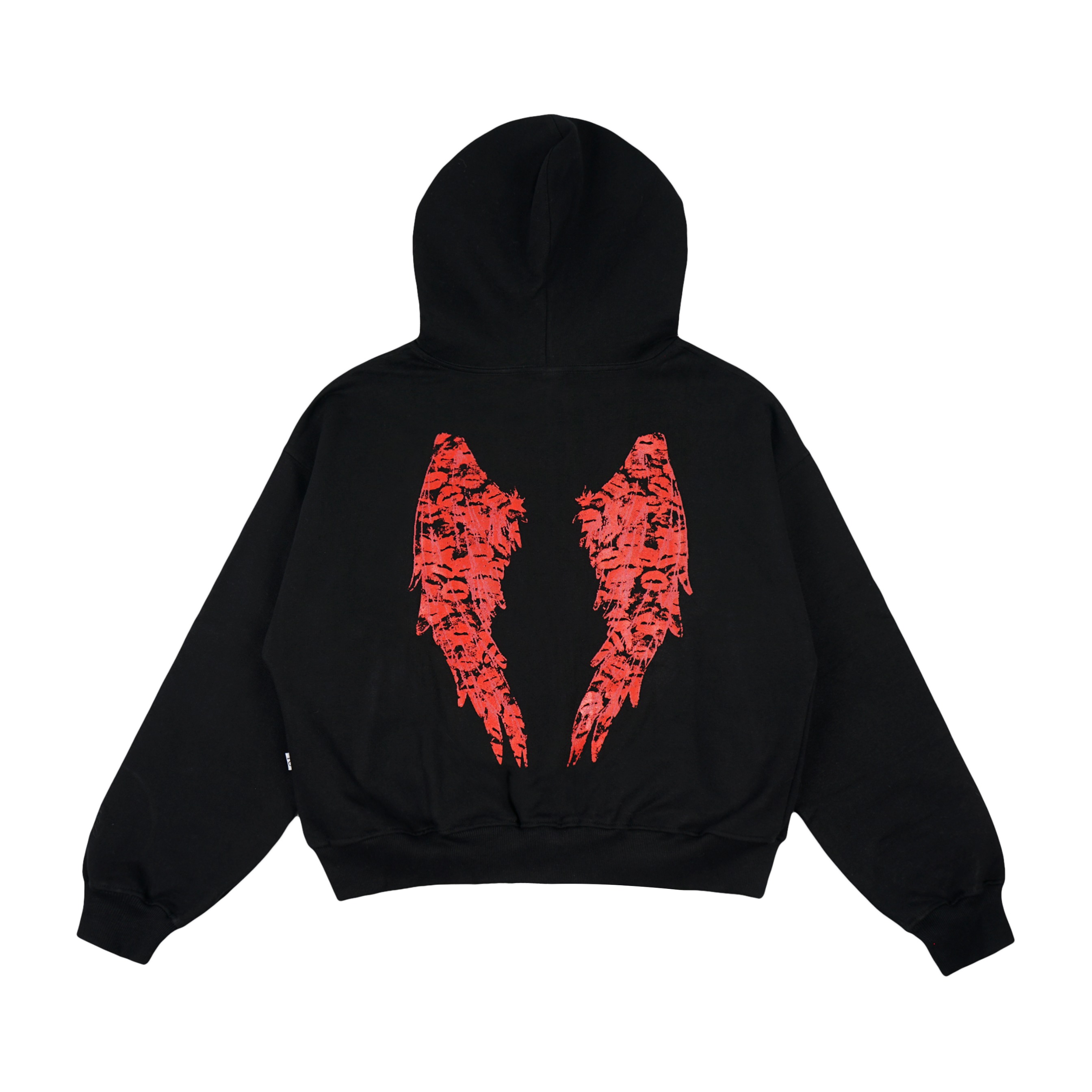 ZIP HOODIE ANGLE KISS MARK BLACK