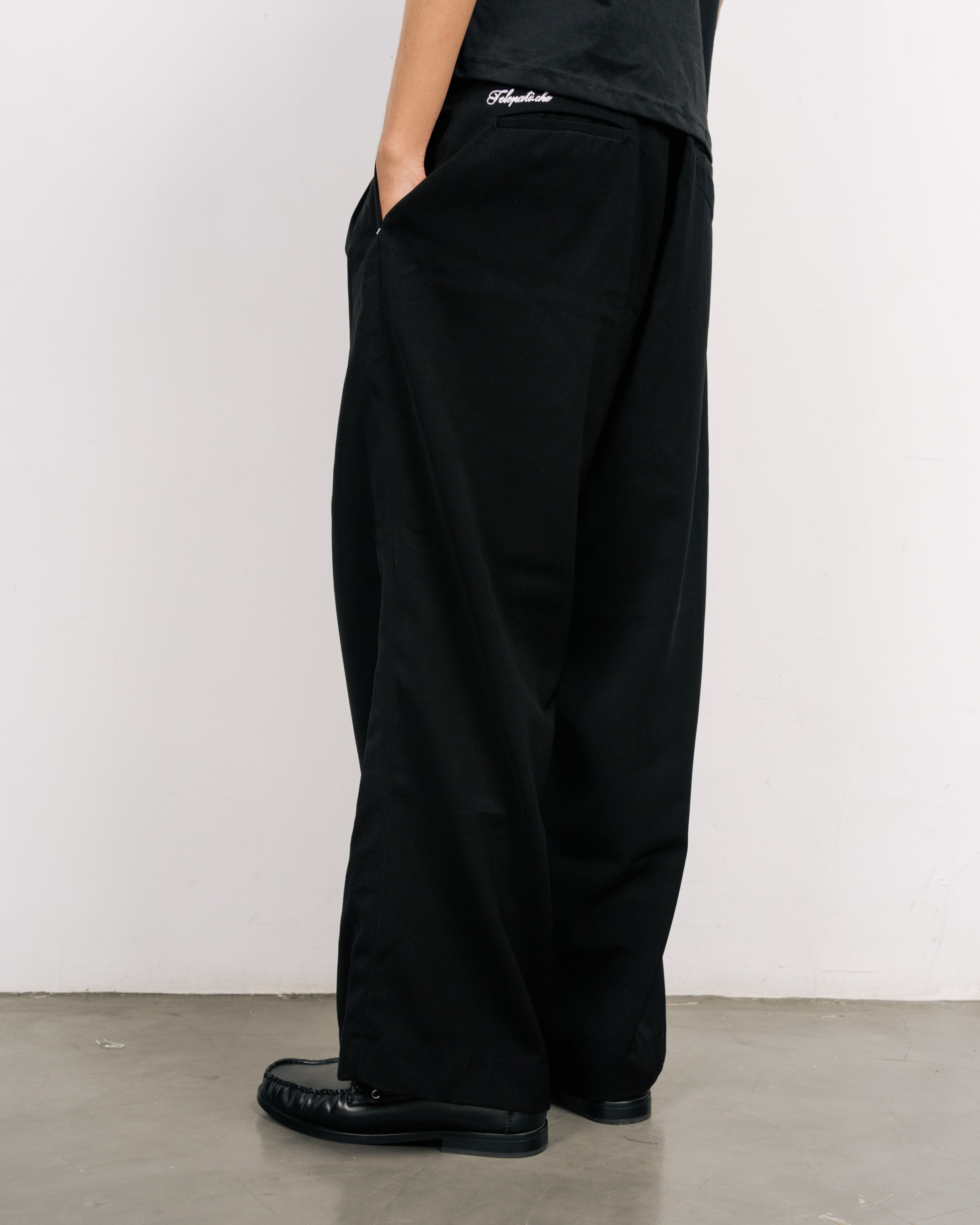 PLATED LAYER TROUSER BLACK