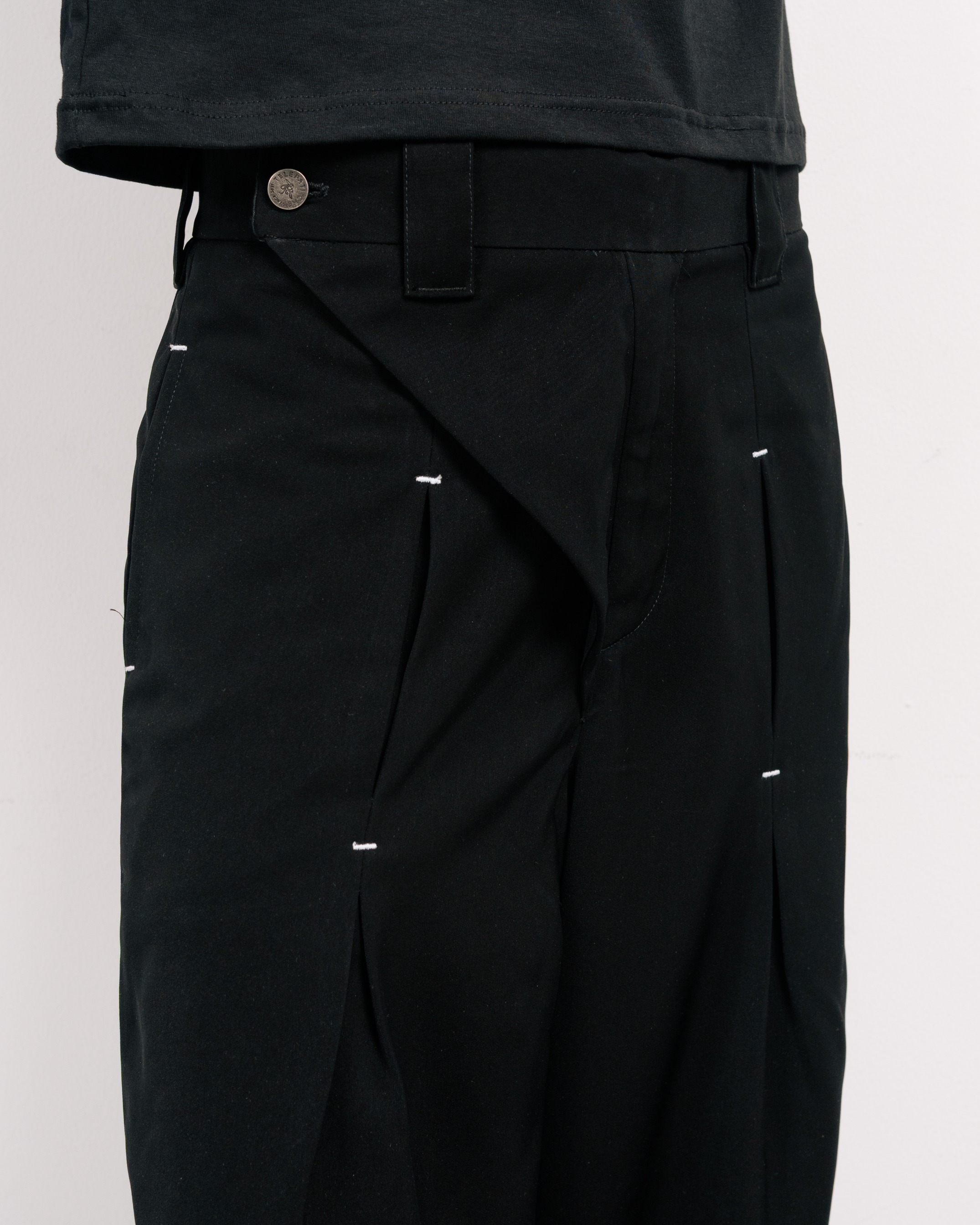 PLATED LAYER TROUSER BLACK
