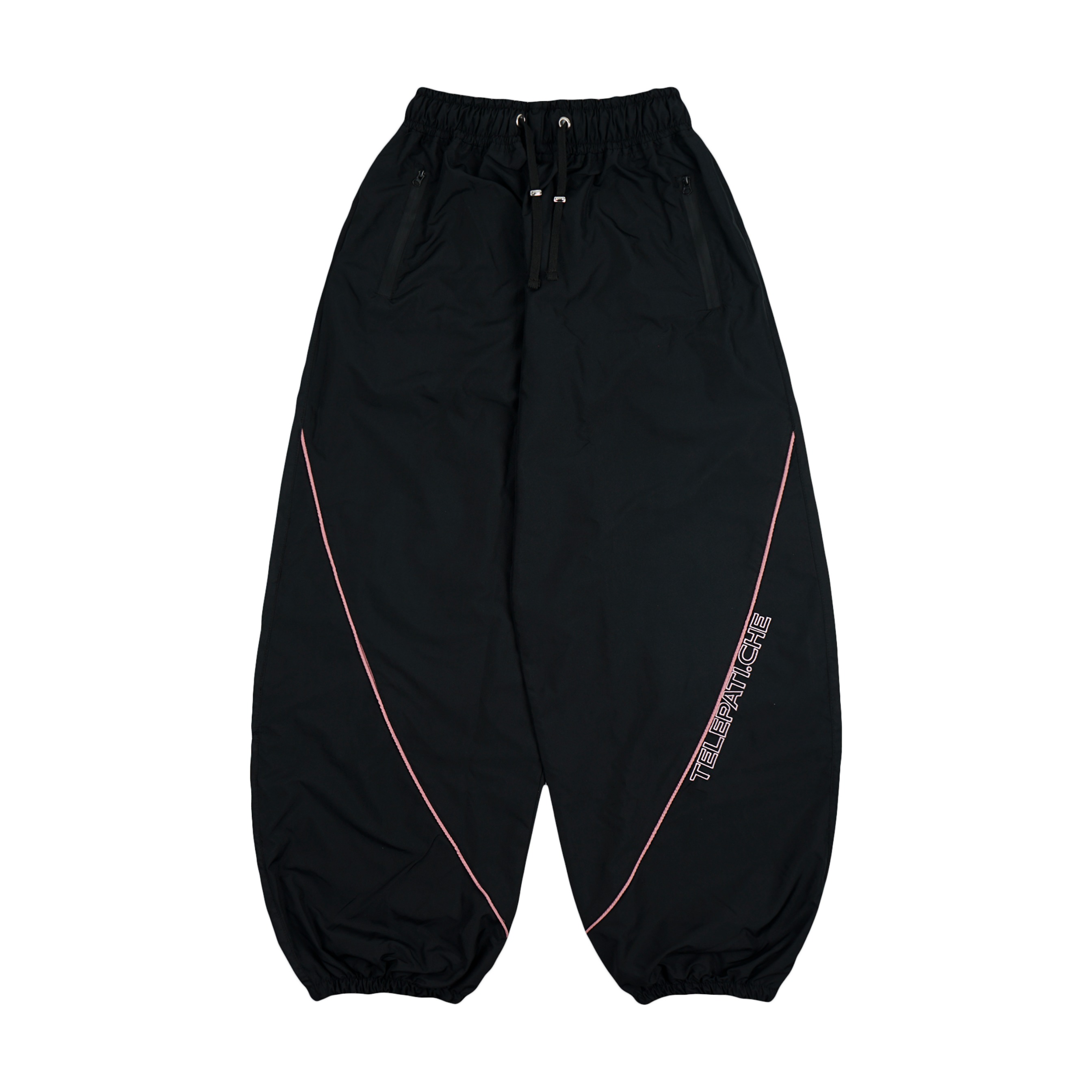 TRACKPANTS JOGER BLACK STIPE PINK