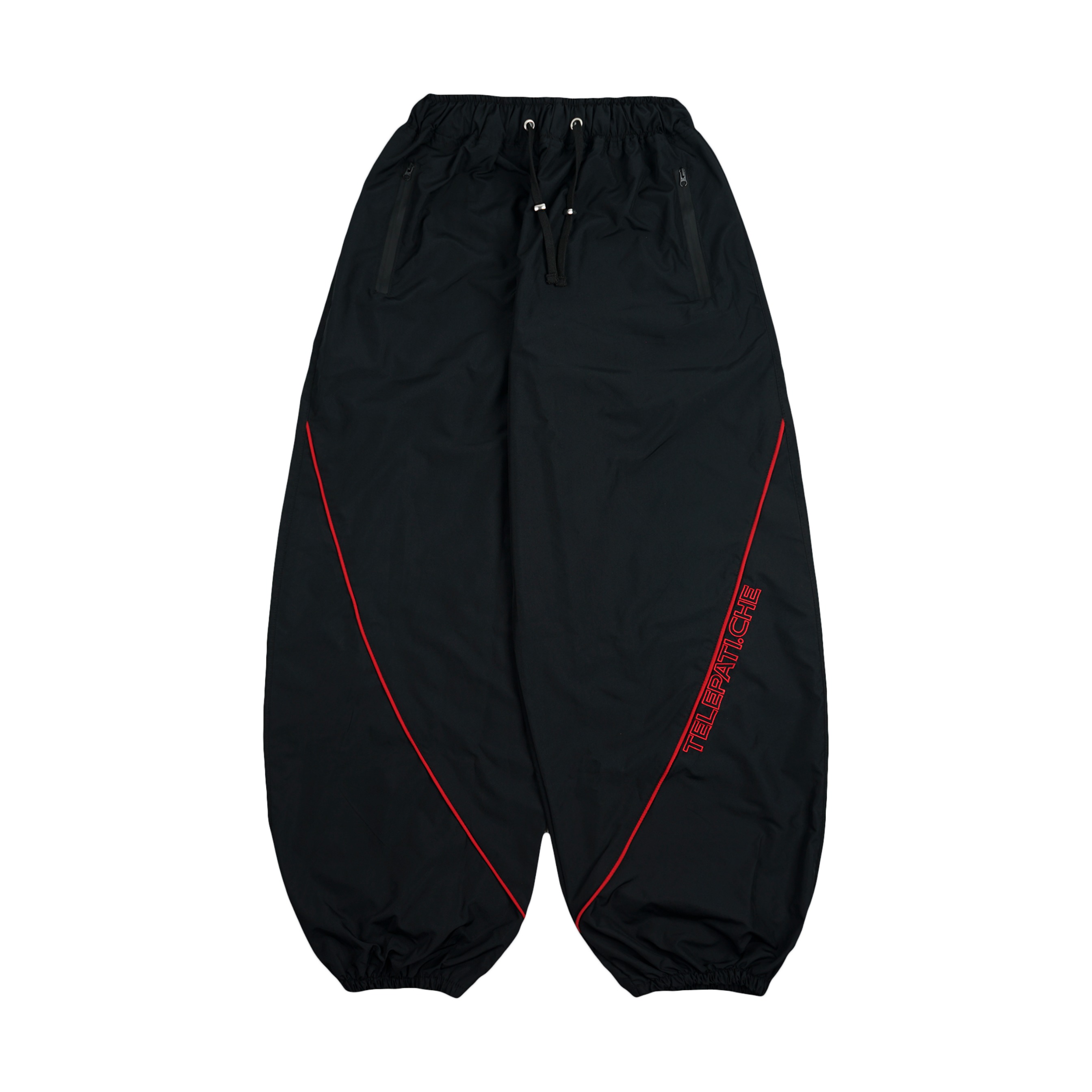 TRACKPANTS JOGER BLACK STRIPE RED