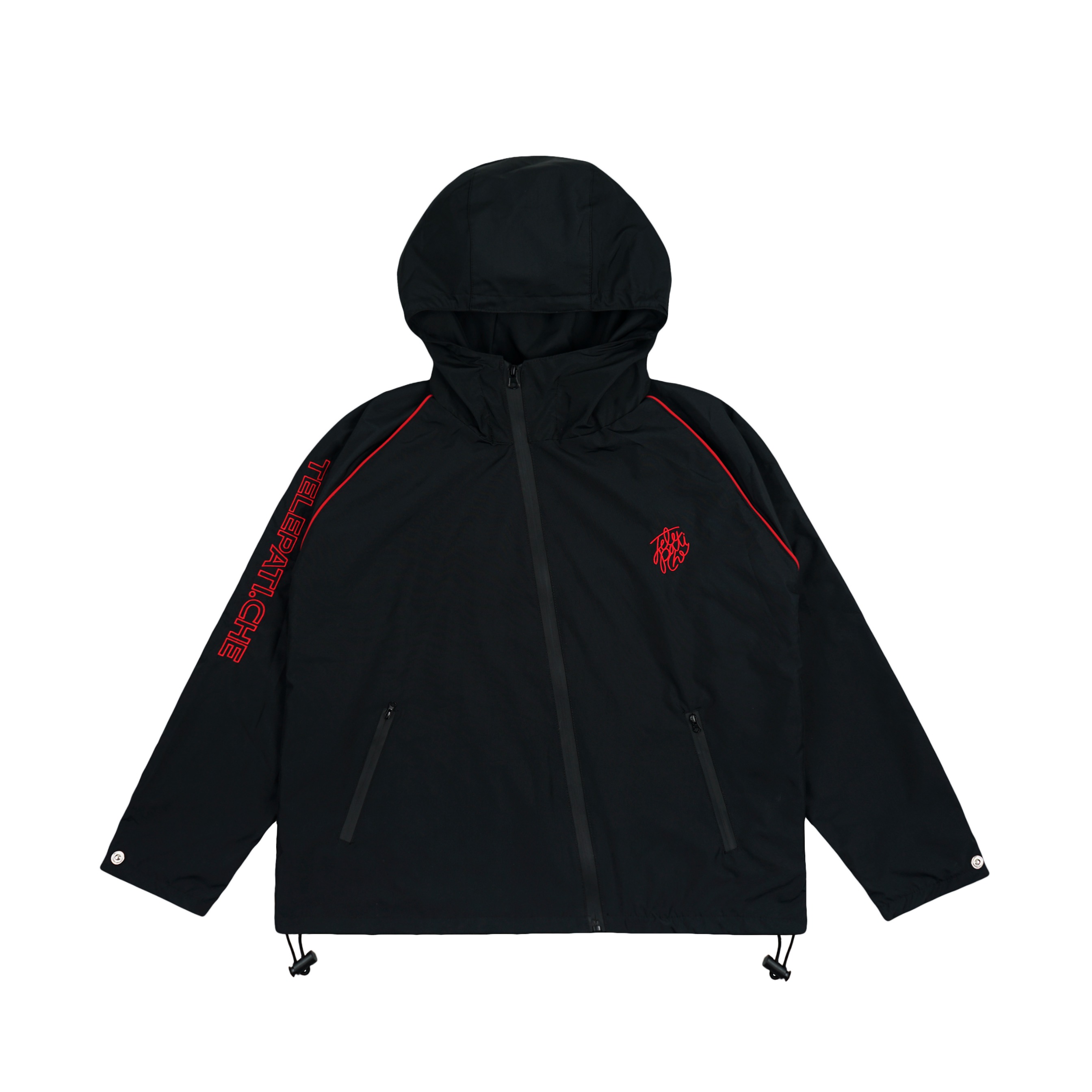 JACKET BLACK STRIPE RED