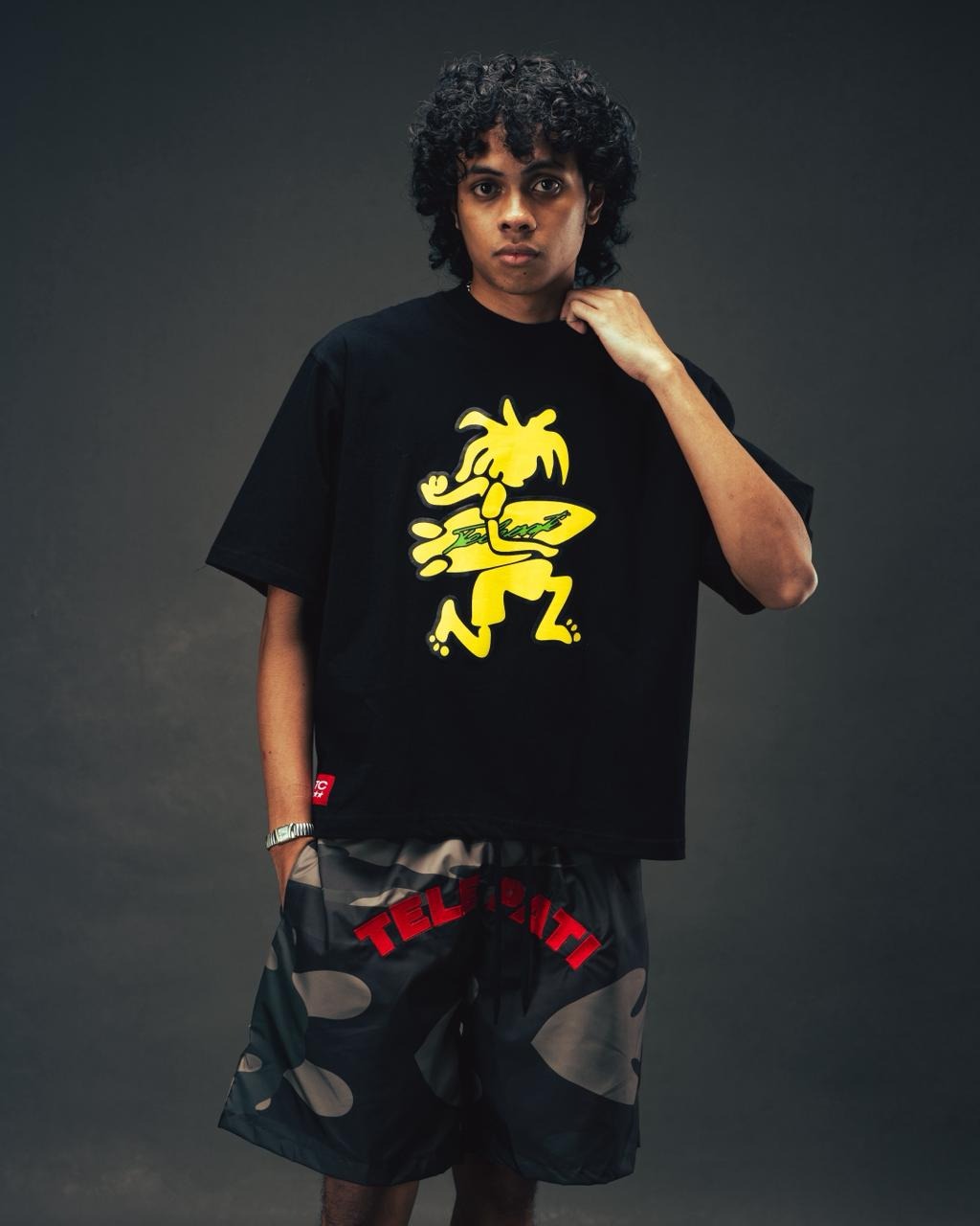 T-SHIRT SURFING SUMMER BLACK
