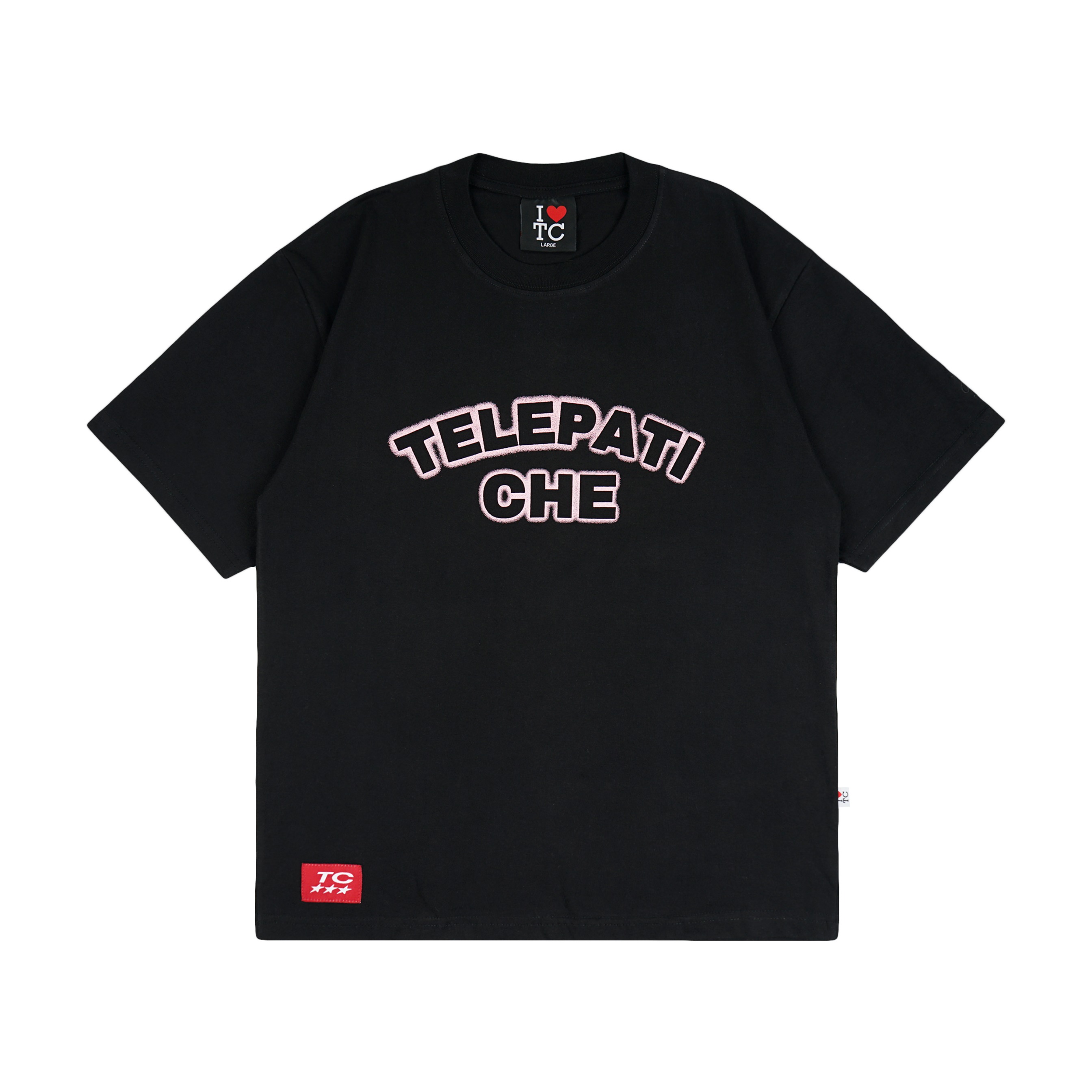 TSHIRT BRUSH PINK BLACK REGULER FIT