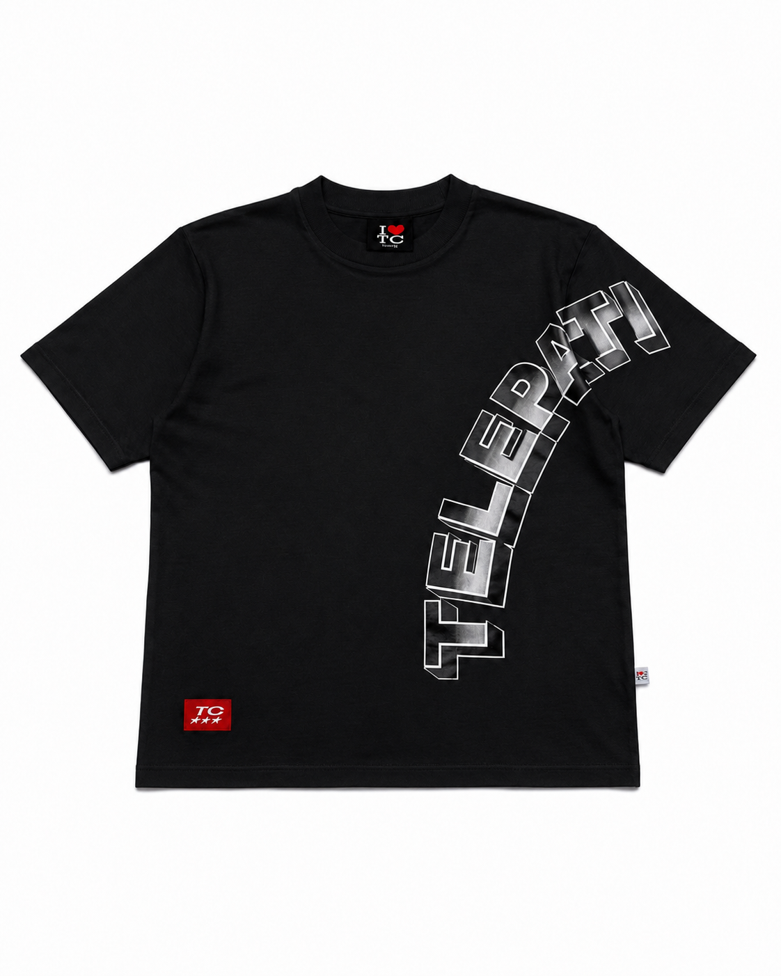 TSHIRT SIGNATURE CURVE TELEPATI BLACK REGULAR FIT