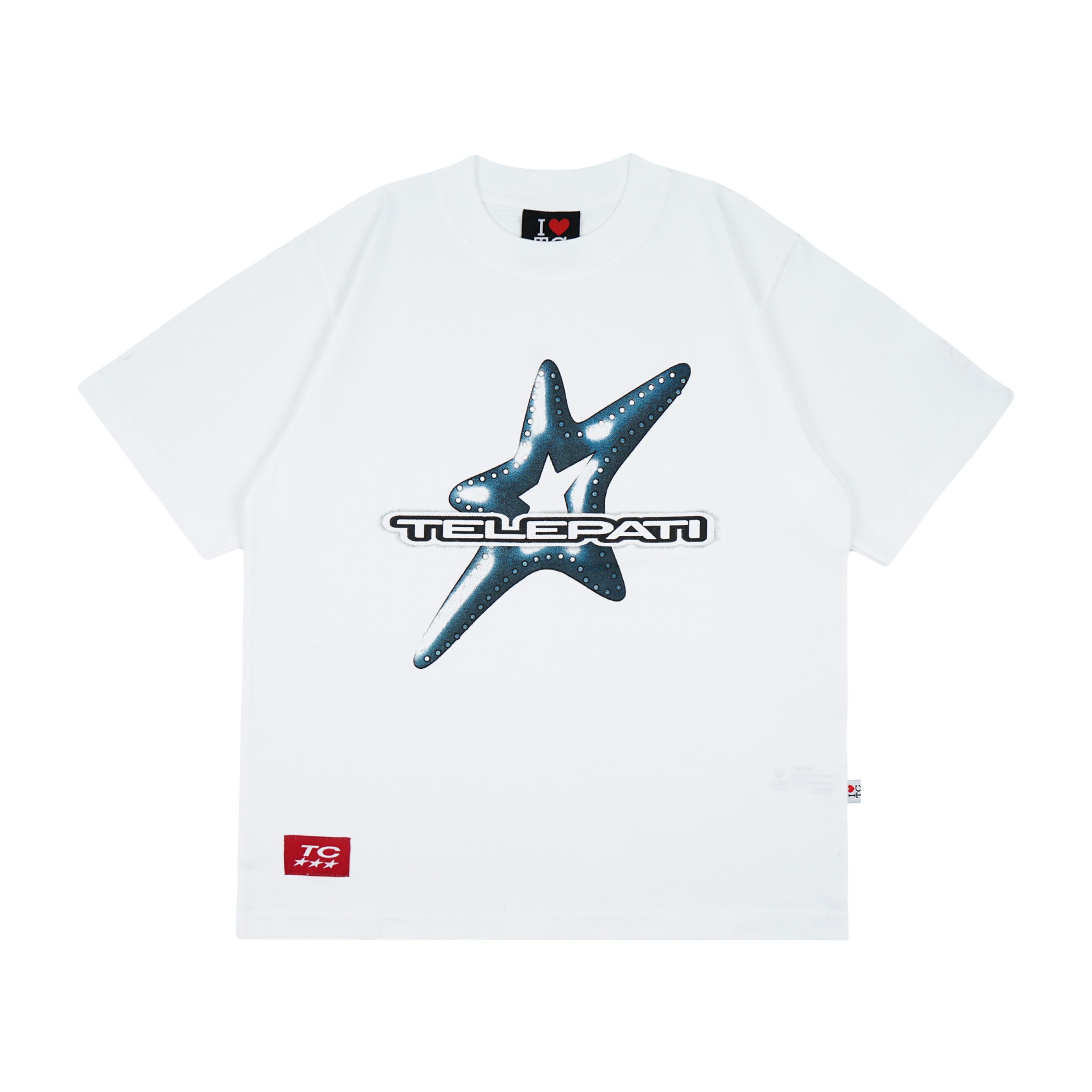TSHIRT TELEPATI BLUE STAR WHITE REGULAR FIT