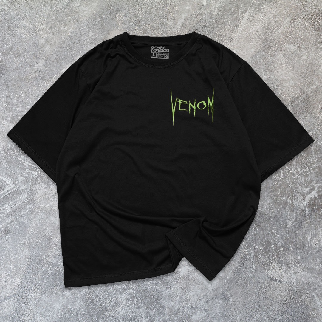 FortKlass Venom Kaos Oversize T-Shirt Cowok Premium Kaos Pria Lengan Pendek Kaos Jumbo