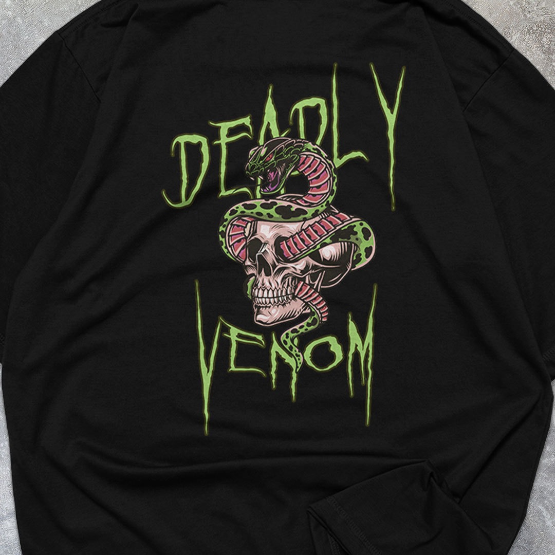 FortKlass Venom Kaos Oversize T-Shirt Cowok Premium Kaos Pria Lengan Pendek Kaos Jumbo