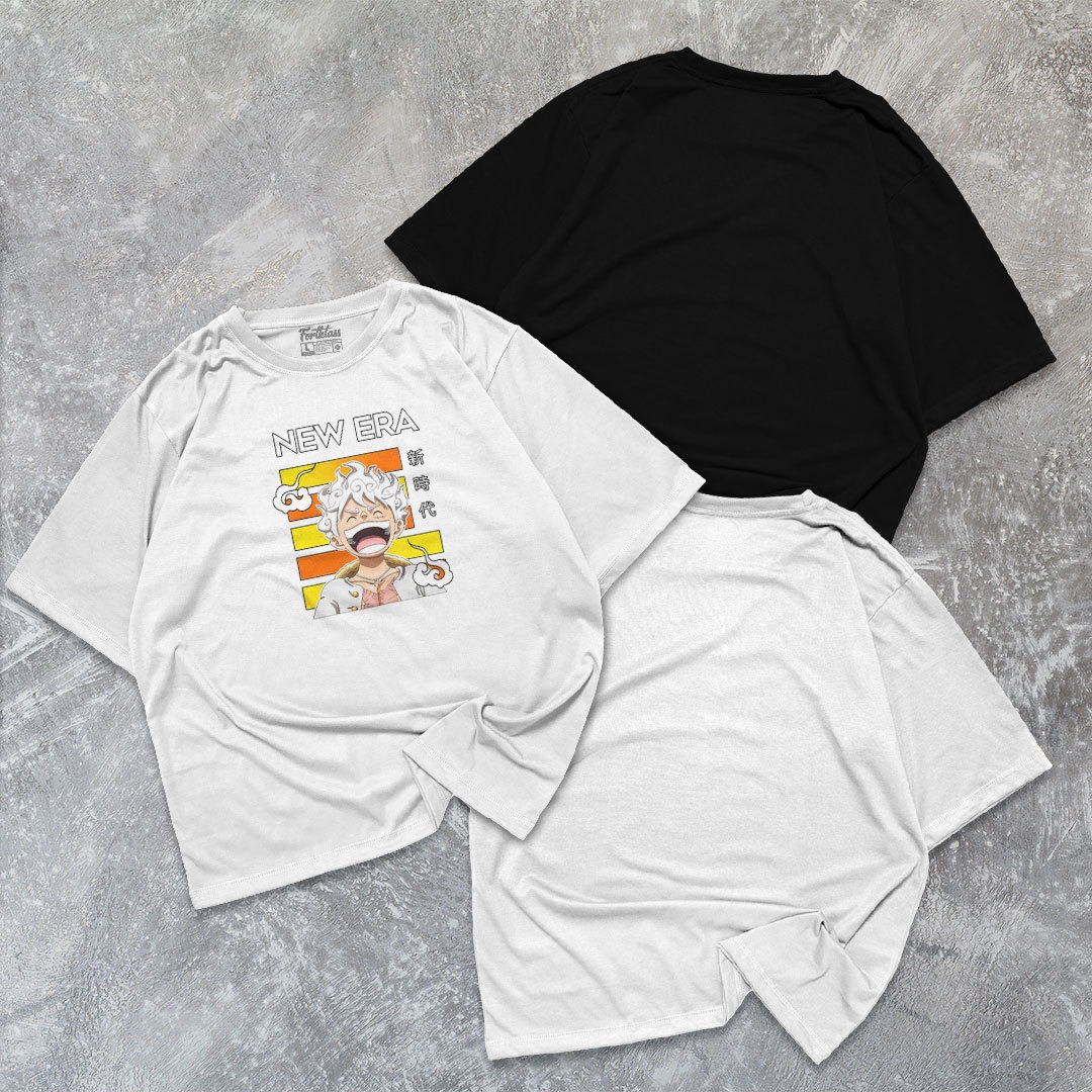 FortKlas NEW ERA Kaos Oversize T-Shirt Cowok Premium Kaos Pria Lengan Pendek Kaos Jumbo