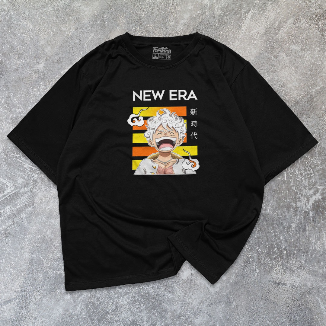FortKlas NEW ERA Kaos Oversize T-Shirt Cowok Premium Kaos Pria Lengan Pendek Kaos Jumbo