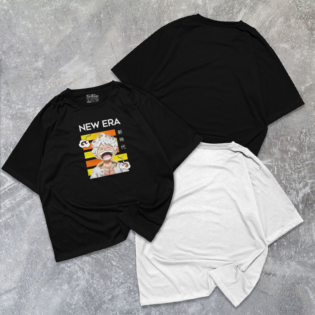 FortKlas NEW ERA Kaos Oversize T-Shirt Cowok Premium Kaos Pria Lengan Pendek Kaos Jumbo