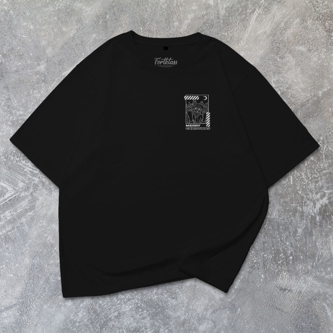 FortKlass Kaos Oversize CHRISTMASTREET T-Shirt Cowok Premium Natal