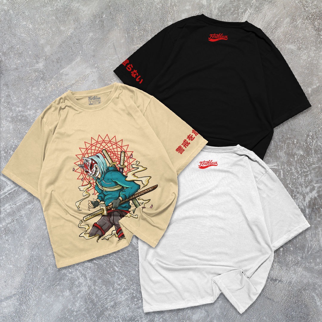 FortKlass Kaos Oversize KEIKOKU T-Shirt Cowok Premium Kaos Pria Lengan Pendek Jumbo