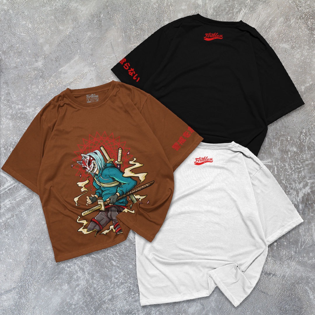 FortKlass Kaos Oversize KEIKOKU T-Shirt Cowok Premium Kaos Pria Lengan Pendek Jumbo
