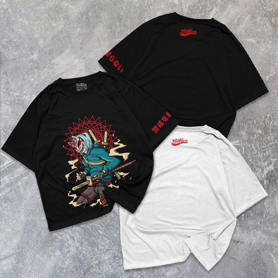FortKlass Kaos Oversize KEIKOKU T-Shirt Cowok Premium Kaos Pria Lengan Pendek Jumbo