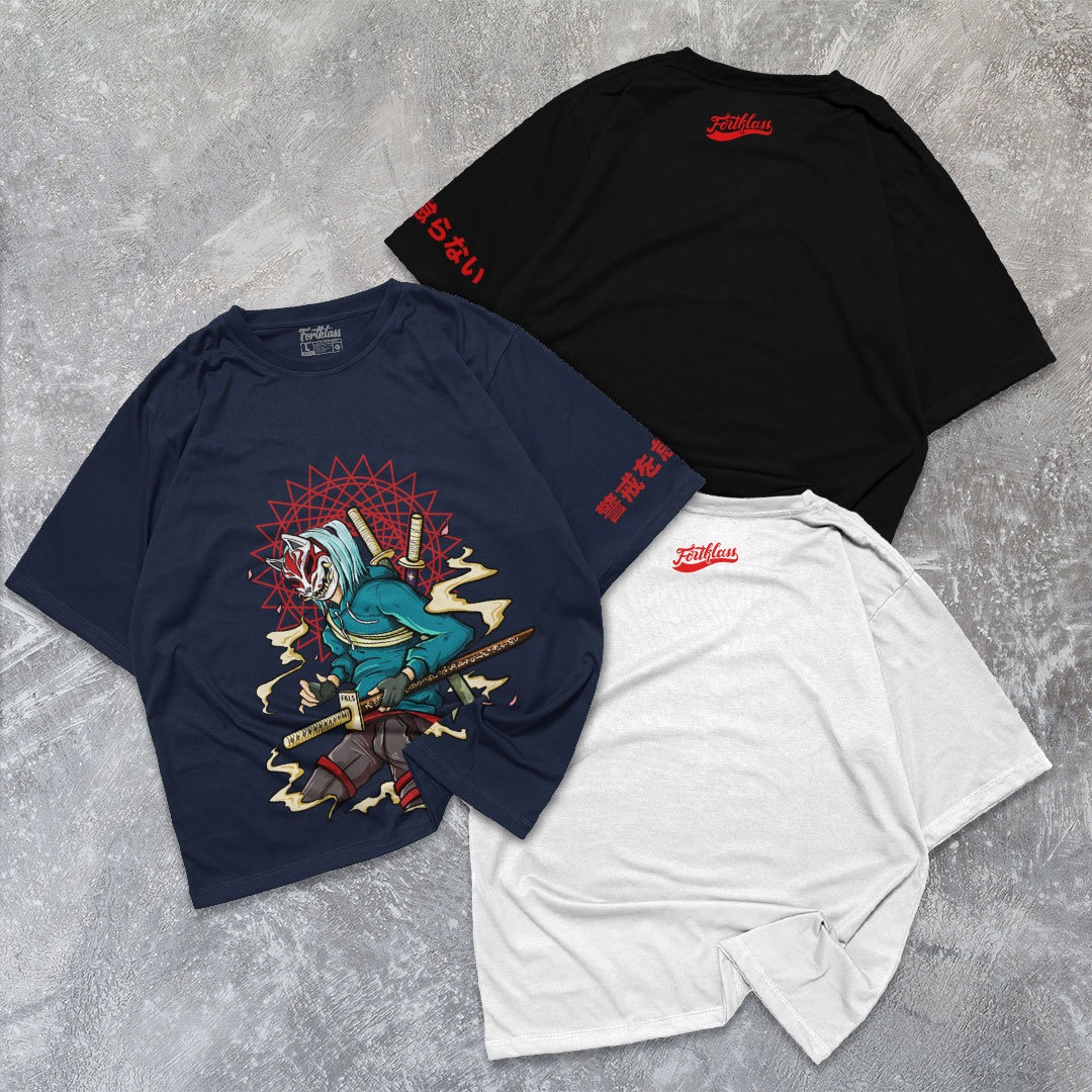FortKlass Kaos Oversize KEIKOKU T-Shirt Cowok Premium Kaos Pria Lengan Pendek Jumbo
