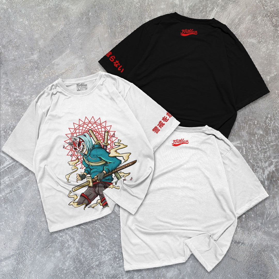 FortKlass Kaos Oversize KEIKOKU T-Shirt Cowok Premium Kaos Pria Lengan Pendek Jumbo