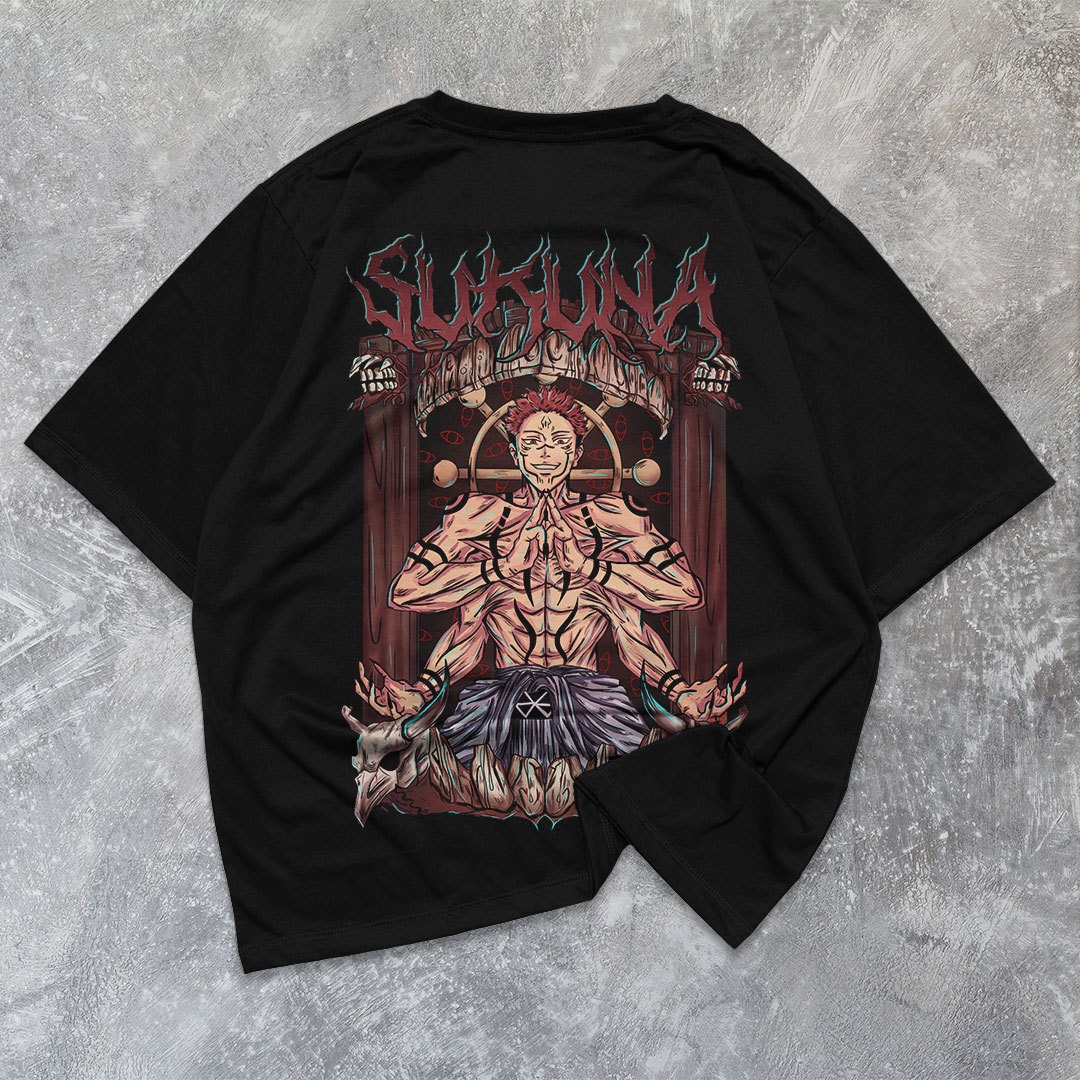 FortKlass Kaos Oversize SUKUNA T-Shirt Cowok Premium Kaos Pria Lengan Pendek Jumbo