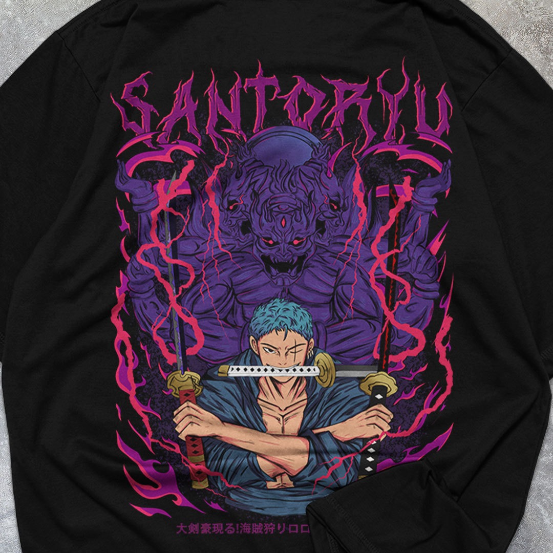 FortKlass Kaos Oversize SANTORYU T-Shirt Cowok Premium Kaos Pria Lengan Pendek Jumbo