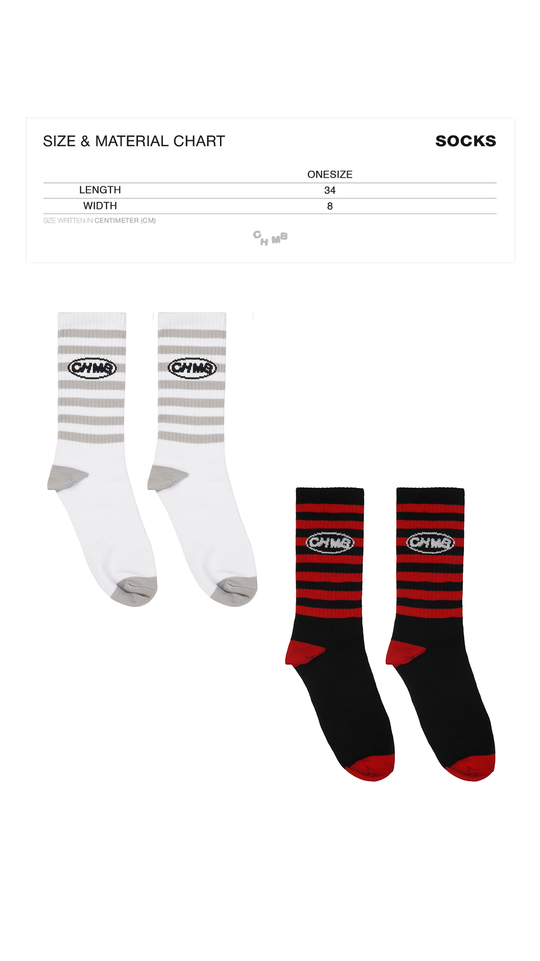 Socks Chambredelavain - Stripe Red Black