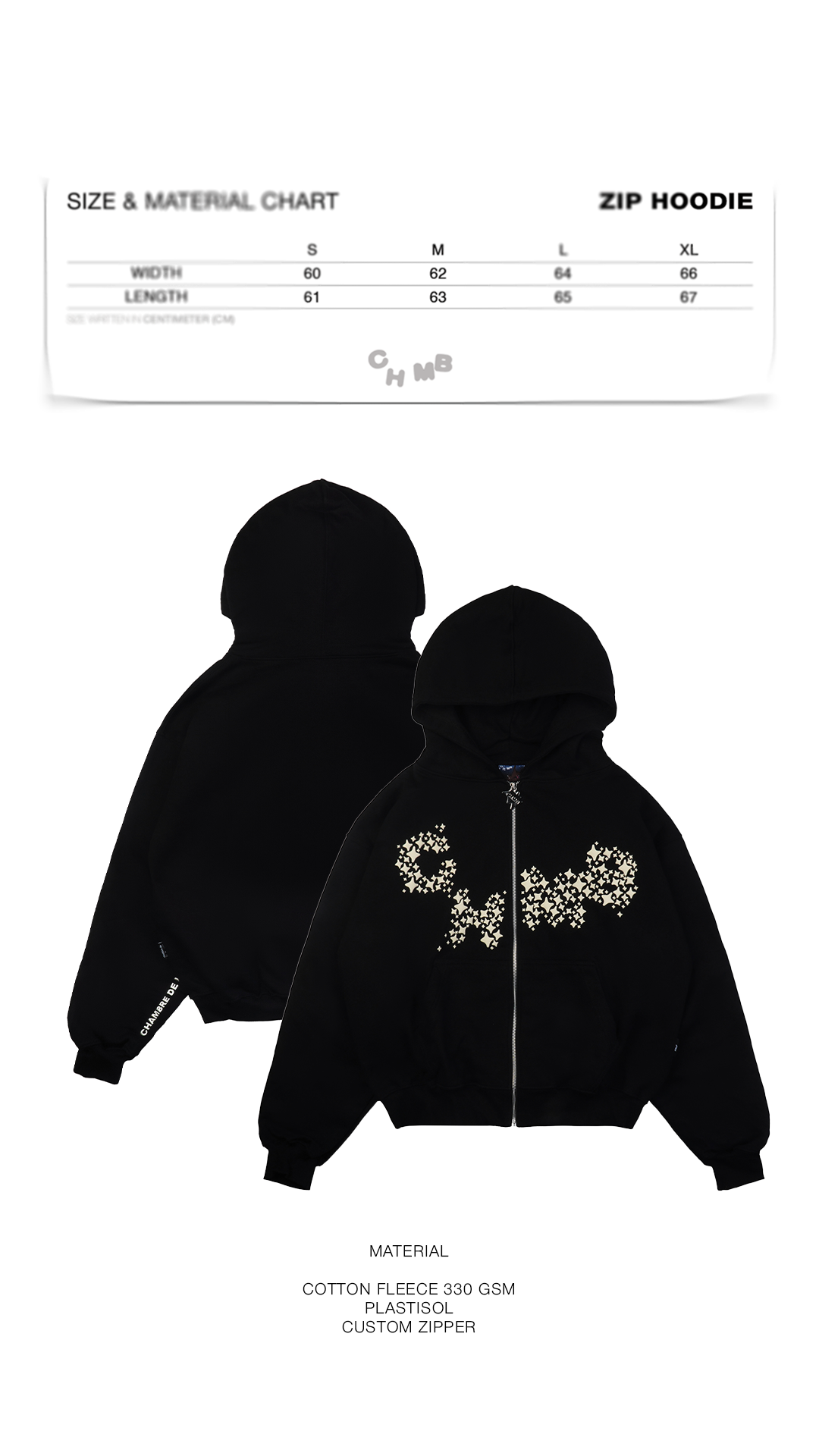Zip hoodie Boxy Chambredelavain - Clairo Black