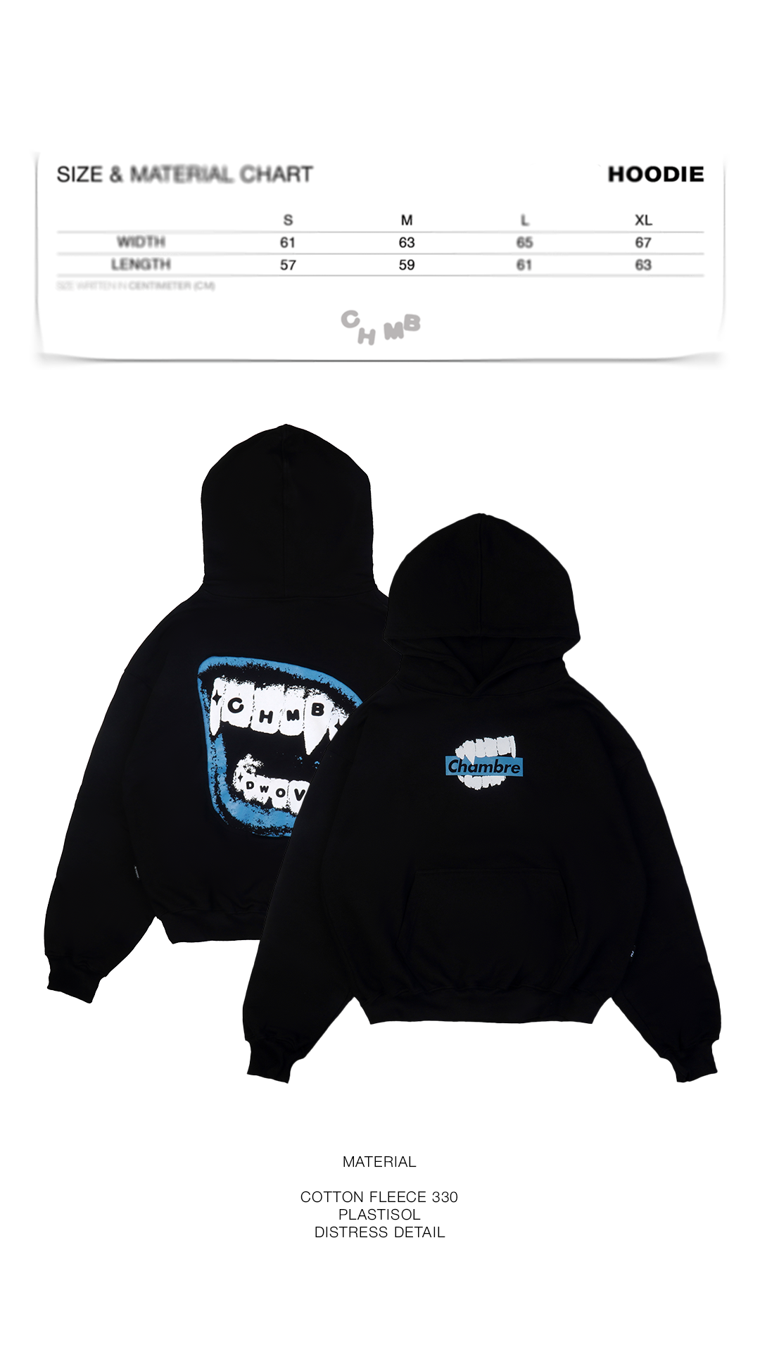 Hoodie Boxy Chambredelavain - Alice Black