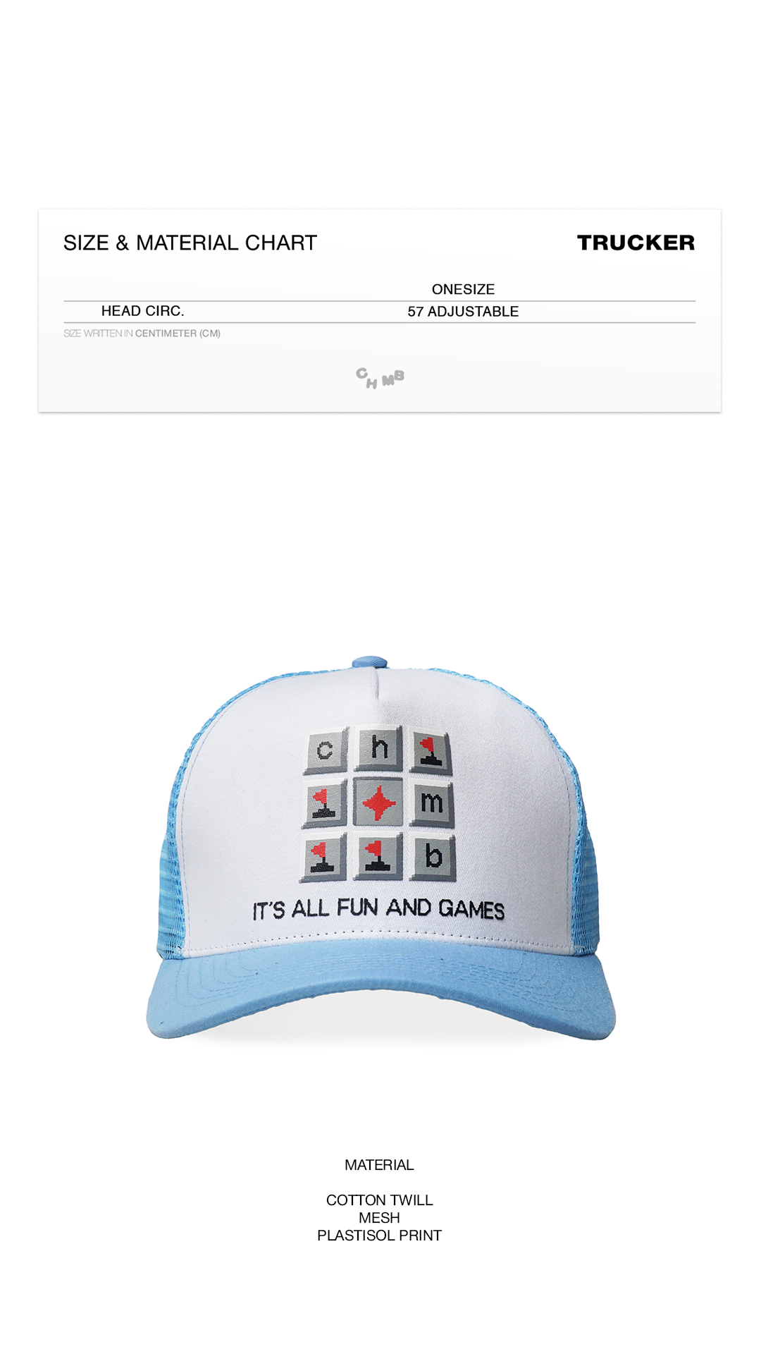 Trucker Hat Chambredelavain - Typing Blue