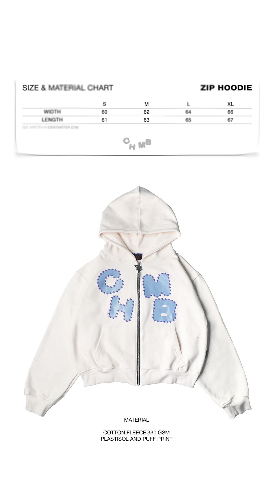 Boxy Zipped Hoodie Chambredelavain - Oud White