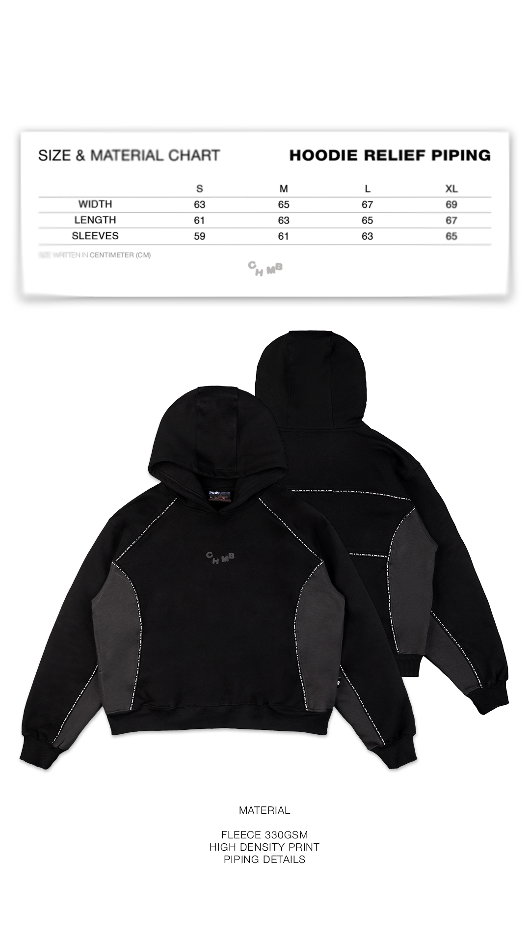 Hoodie Chambredelavain - Relief Grey piping