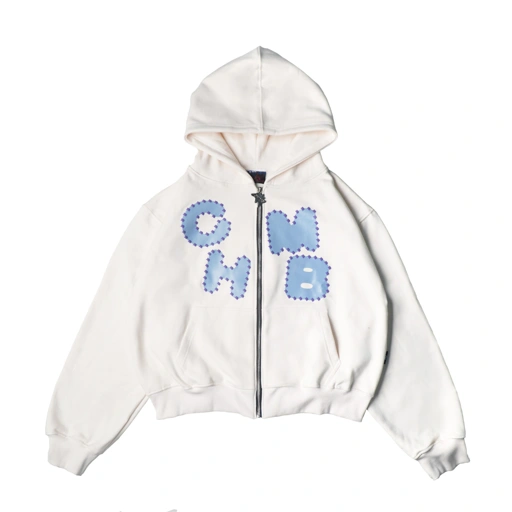 Boxy Zipped Hoodie Chambredelavain - Oud White
