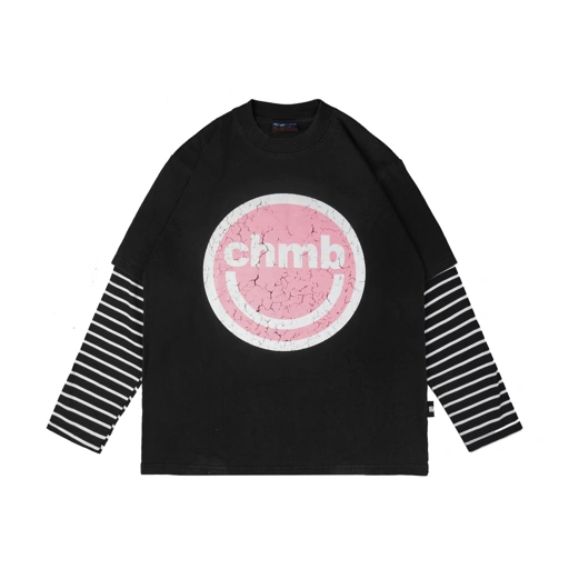 Double Layer Tshirt Chambredelavain - Washed Bunny Stripe