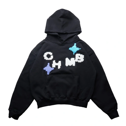 Image of Boxy Hoodie Chambredelavain - Spike Pixel Black