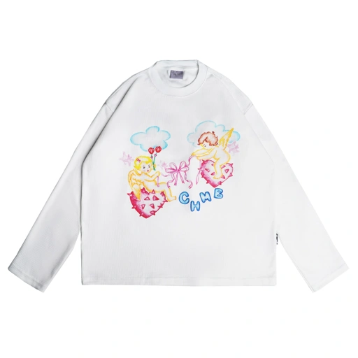 Image of Longsleeves Waffle Chambredelavain - Cupid's Daydream White