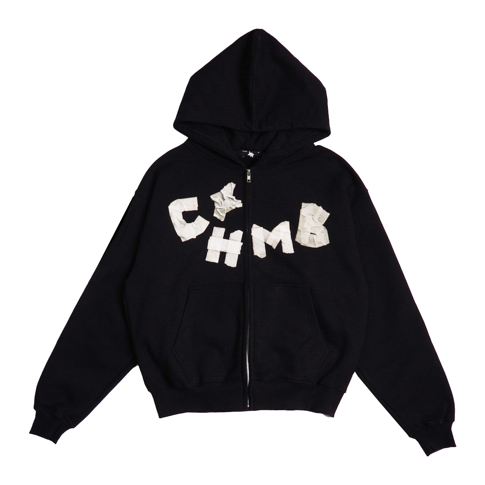 Chambre De La Vain Boxy Zip Hoodie Chambredelavain Masking Tape Bk