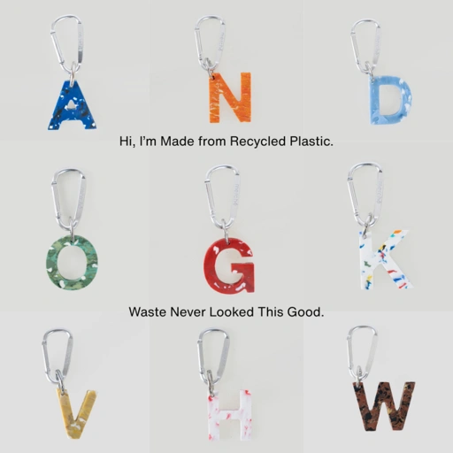 Alphabet Recycle Keychain merché