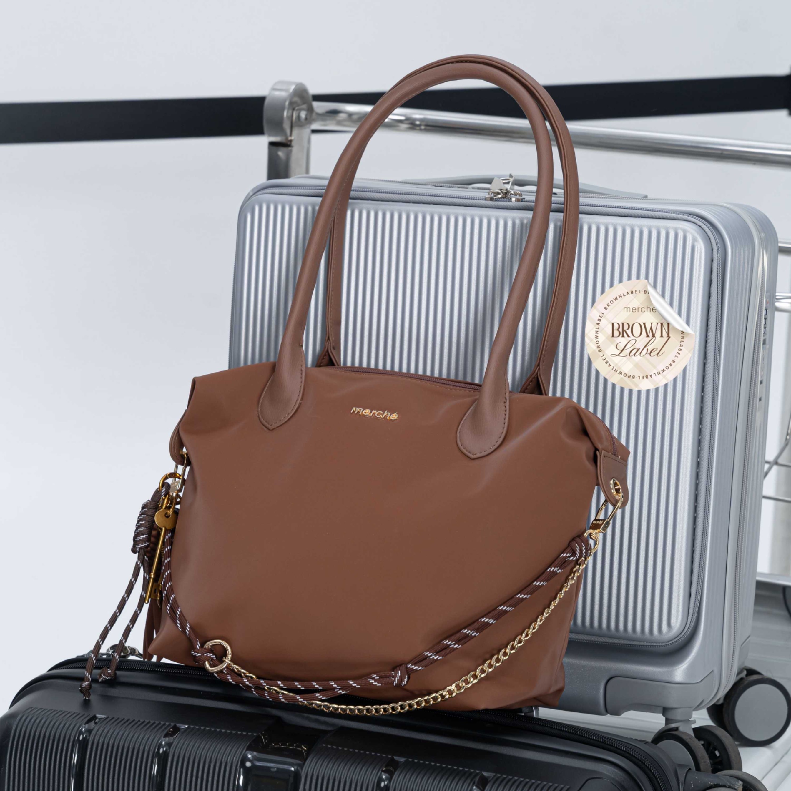 Alice Medium Totebag Brown Label merché