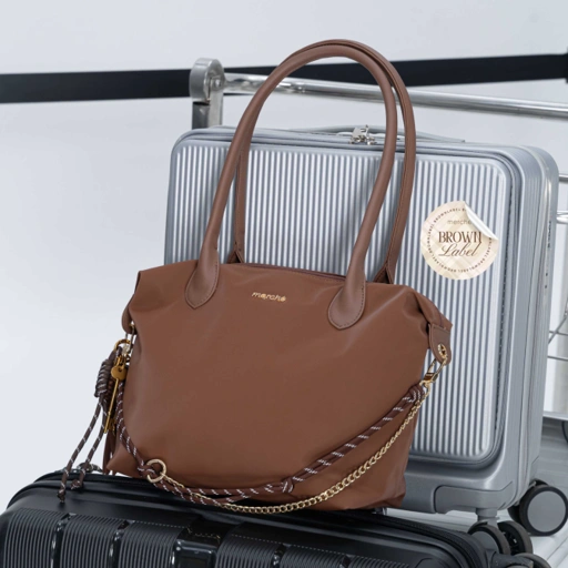 Image of Alice Medium Totebag Brown Label merché