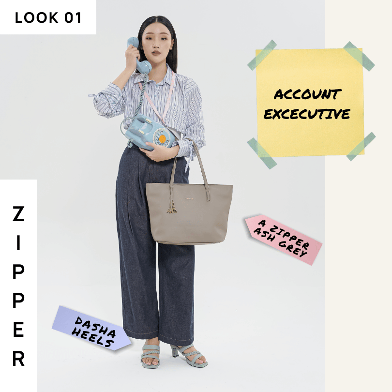 Bundling Ashley Zipper Totebag + Neony Bag Charm merché