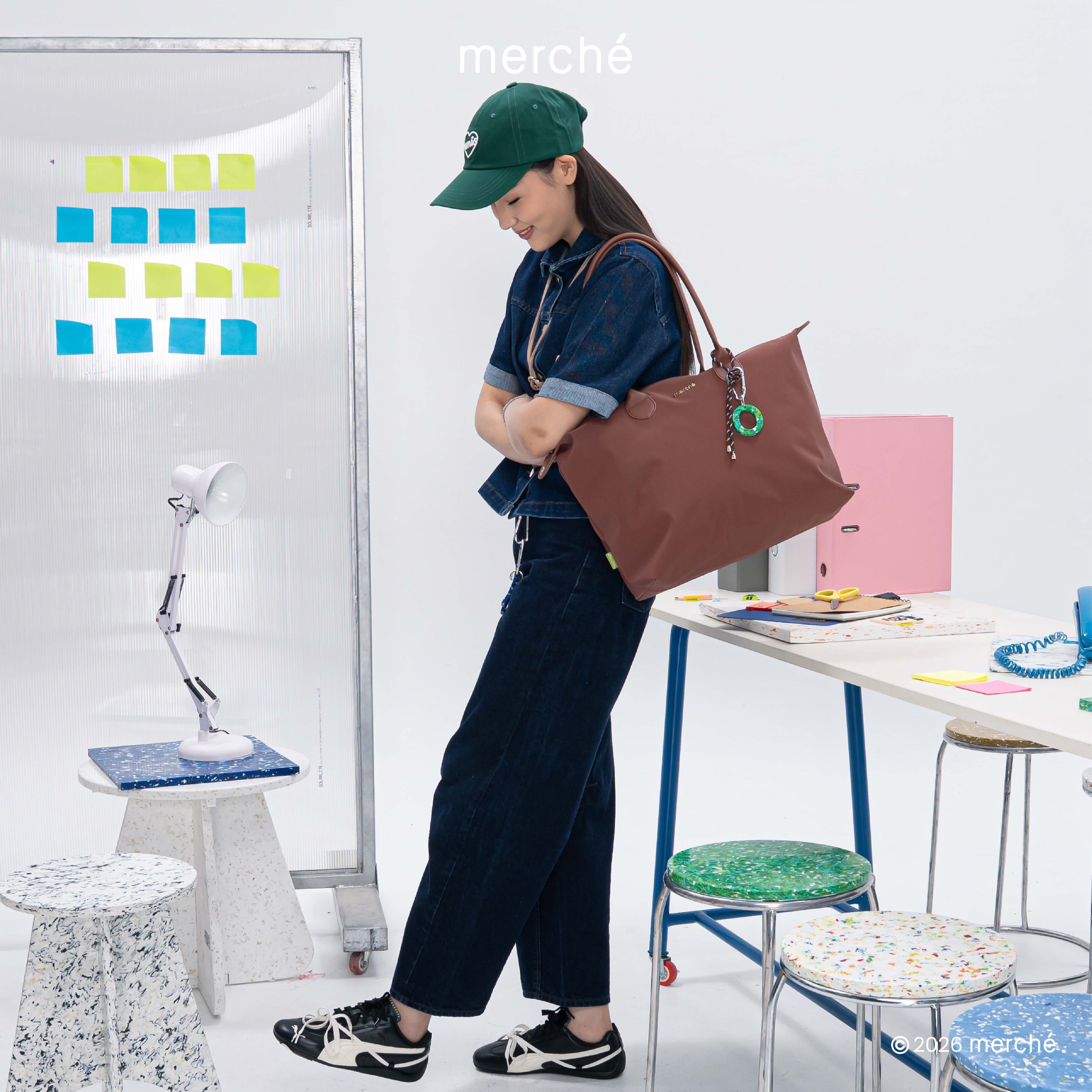 Alice Large Totebag green label merché