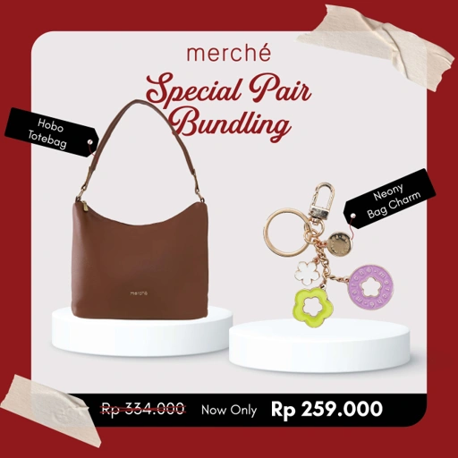 Image of Bundling Hobo Totebag + Neony Bag Charm merché